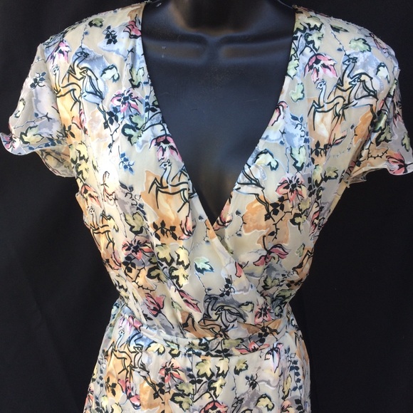 vintage Chloe watercolor floral wrap dress RARE